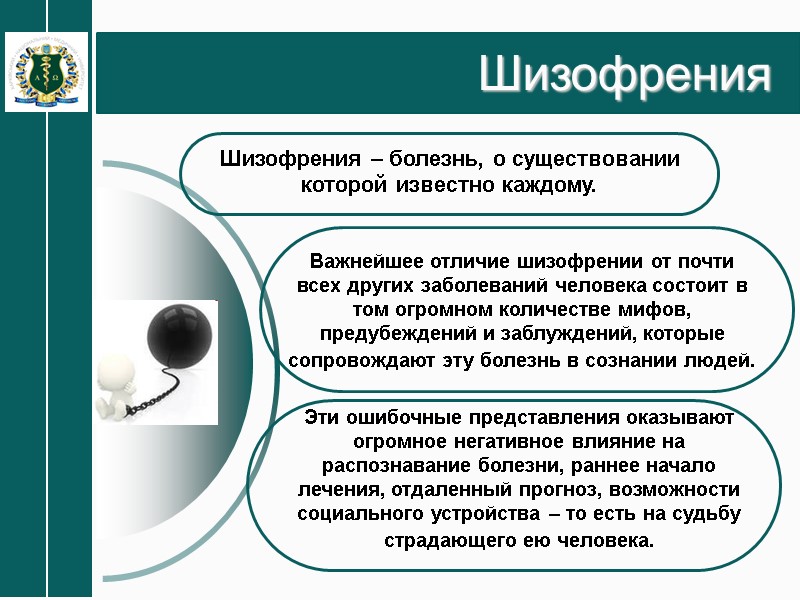 Шизофрения Шизофрения – болезнь, о существовании которой известно каждому.  Важнейшее отличие шизофрении от